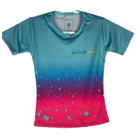 CAMISETA BEACH.ME ISA SELLA INFANTIL - AZUL/ROSA